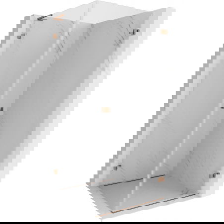 Mexen Lunar-B L atveriama dešinės pusės dušo kabina 90 x 90 cm, skaidri, rožinio aukso - 832L-090-090-60-00-P