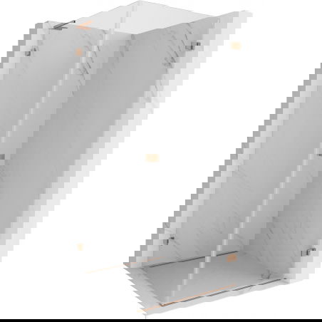 Mexen Lunar-B L dešinė pakreipiama dušo kabina 80 x 80 cm, skaidri, šlifuota varis - 832L-080-080-65-00-P