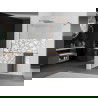 Mexen Kioto+ dušo sienelė su lentyna ir bėgeliu 70 x 200 cm, Skaidrus/Baltas raštas 8 mm, Rožinio aukso - 800-070-121-60-85