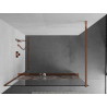 Mexen Kioto+ dušo siena su lentyna Walk-in 70 x 200 cm, baltas raštas, rožinis auksas - 800-070-121-60-85