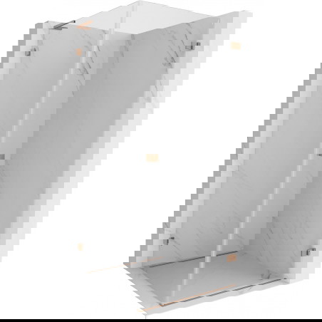 Mexen Lunar-B L dešinės pusės dušo kabina 100 x 100 cm, skaidri, šlifuotas varis - 832L-100-100-65-00-P