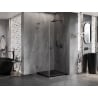 Mexen Lunar-B L dešinės pusės prabangus dušo kabinas 80 x 80 cm, skaidrus, šlifuotas pilkas - 832L-080-080-66-00-P