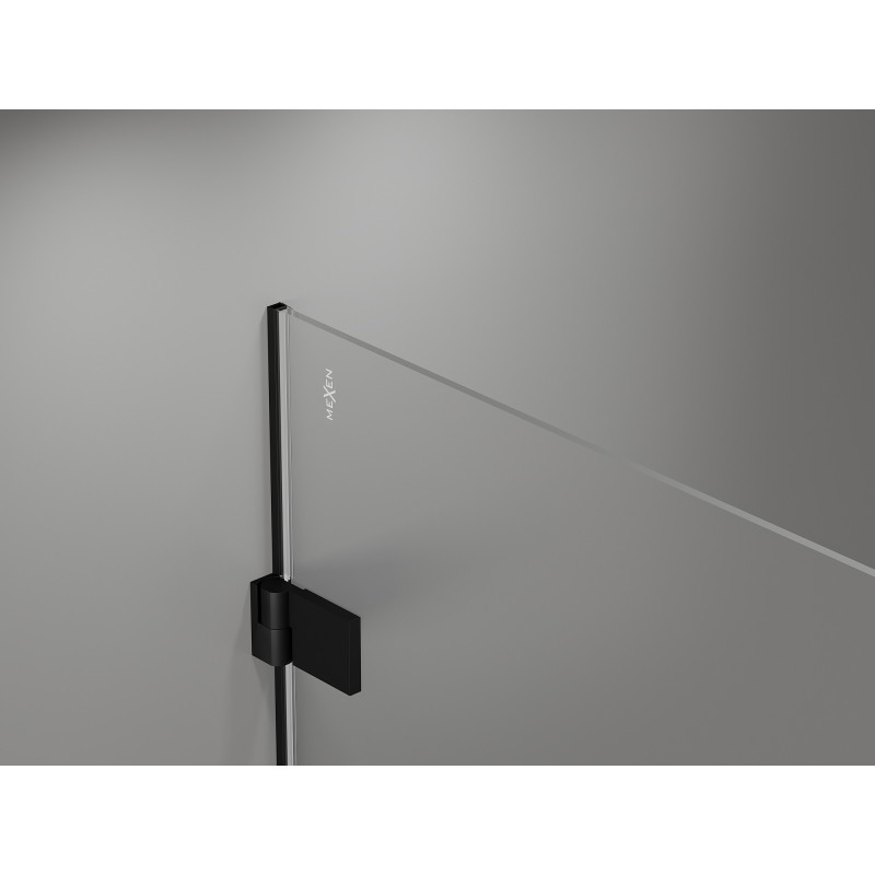 Mexen Lunar-B L dešinė pusėje atidaroma dušo kabina 100 x 100 cm, skaidri, juoda - 832L-100-100-70-00-P