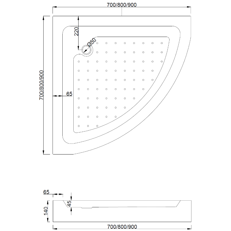 Mexen Rio pusapvalė dušo kabina 80 x 80 cm, skaidri, chromuota + Rio dušo padėklas, baltas - 863-080-080-01-00-4710