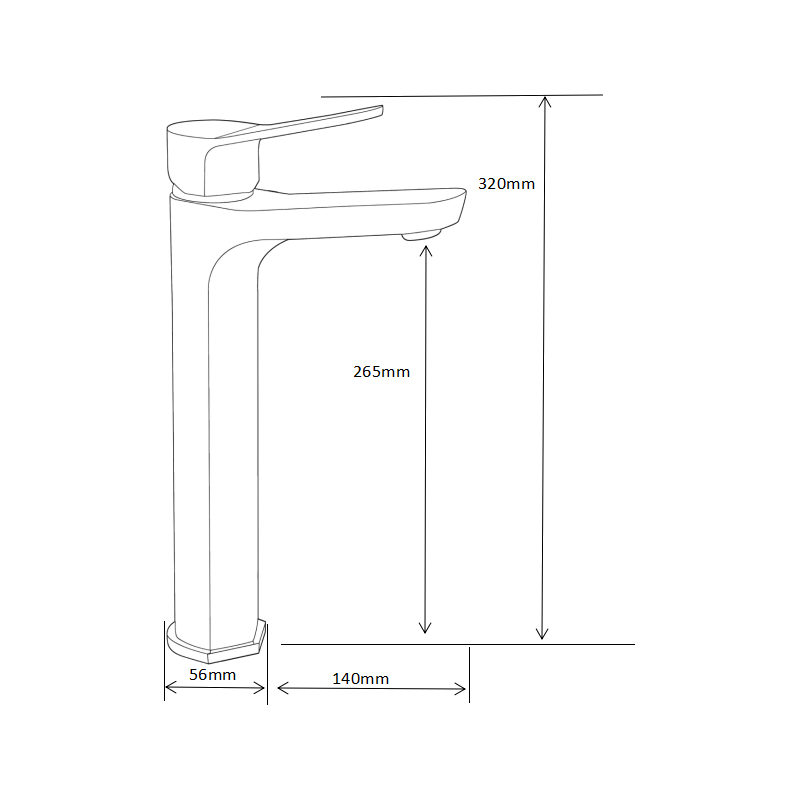 Mexen Lerma aukštas aukso spalvos praustuvo maišytuvas - 74310-50