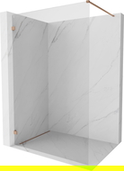 Mexen Lunar dušo sienelė Walk-in kairė 130 x 200 cm, skaidrus 8 mm, šepečiu valyta varis - 830-130-000-65-00-L