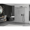 Mexen Kioto laisvai stovinti dušo siena 130 x 200 cm, permatoma 8 mm, juoda - 800-130-002-70-00