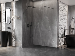 Mexen Lunar dušo sienelė Walk-in kairė 100 x 200 cm, permatoma 8 mm, ginklų metalo - 830-100-000-95-00-L