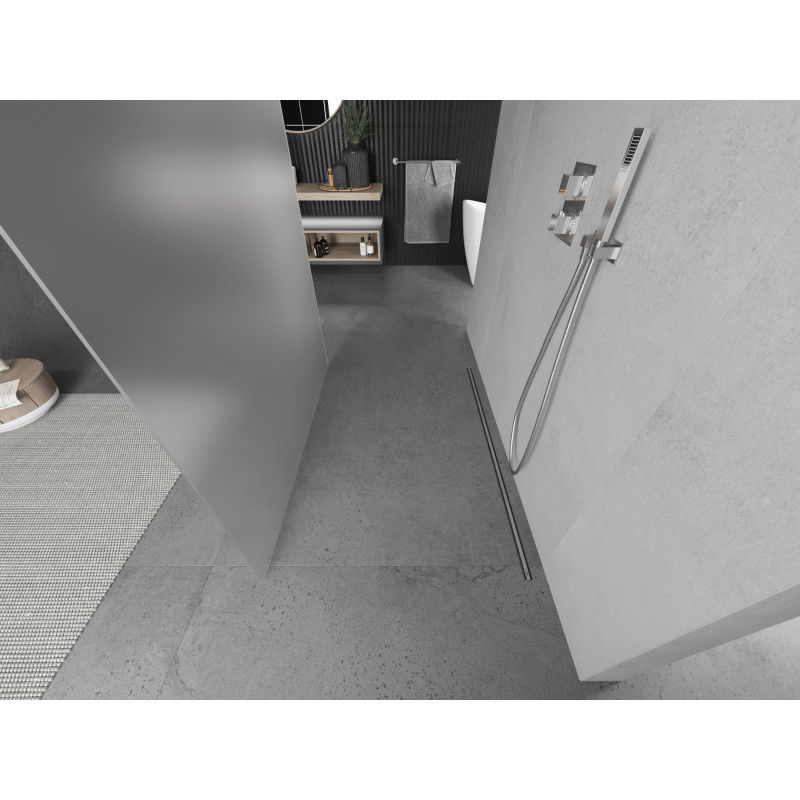 Mexen Kioto laisvai pastatoma dušo siena 120 x 200 cm, matinė 8 mm, chromas - 800-120-002-01-30