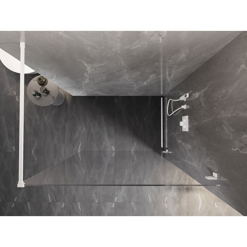 Mexen Lunar dušo siena Walk-in dešinė 60 x 200 cm, skaidri 8 mm, balta - 830-060-000-20-00-P