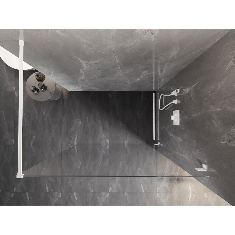 Mexen Lunar dušo sienelė Walk-in dešinė 70 x 200 cm, skaidri 8 mm, balta - 830-070-000-20-00-P