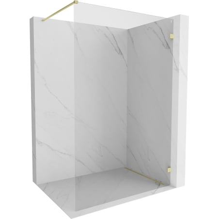 Mexen Lunar dušo siena Walk-in dešinė 140 x 200 cm, skaidri 8 mm, šlifuotas auksas - 830-140-000-55-00-P