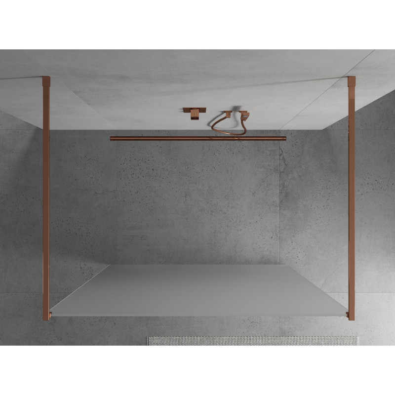 Mexen Kioto laisvai stovinti dušo siena 110 x 200 cm, matinė 8 mm, rožinio aukso - 800-110-002-60-30