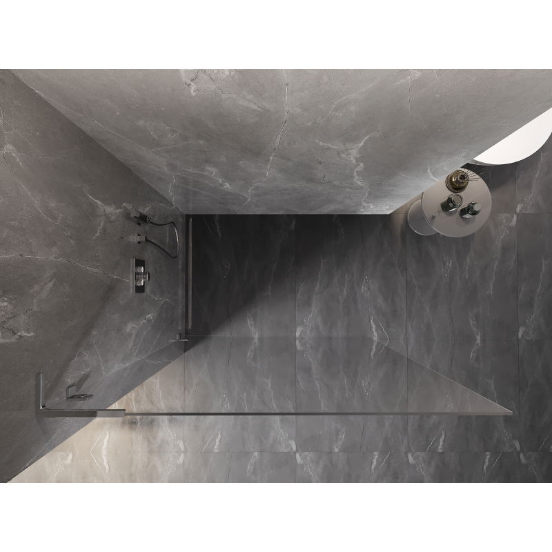 Mexen Lunar L dušo sienelė Walk-in kairė 60 x 200 cm, permatoma 8 mm, chromas - 830L-060-000-01-00-L