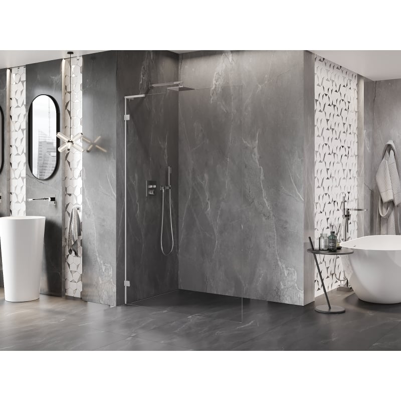 Mexen Lunar L dušo sienelė Walk-in kairinė 100 x 200 cm, skaidri 8 mm, chromas - 830L-100-000-01-00-L