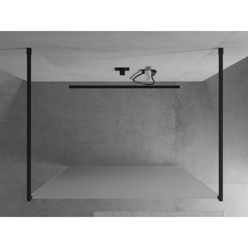 Mexen Kioto laisvai stovinti dušo siena 100 x 200 cm, matinė, juoda - 800-100-002-70-30