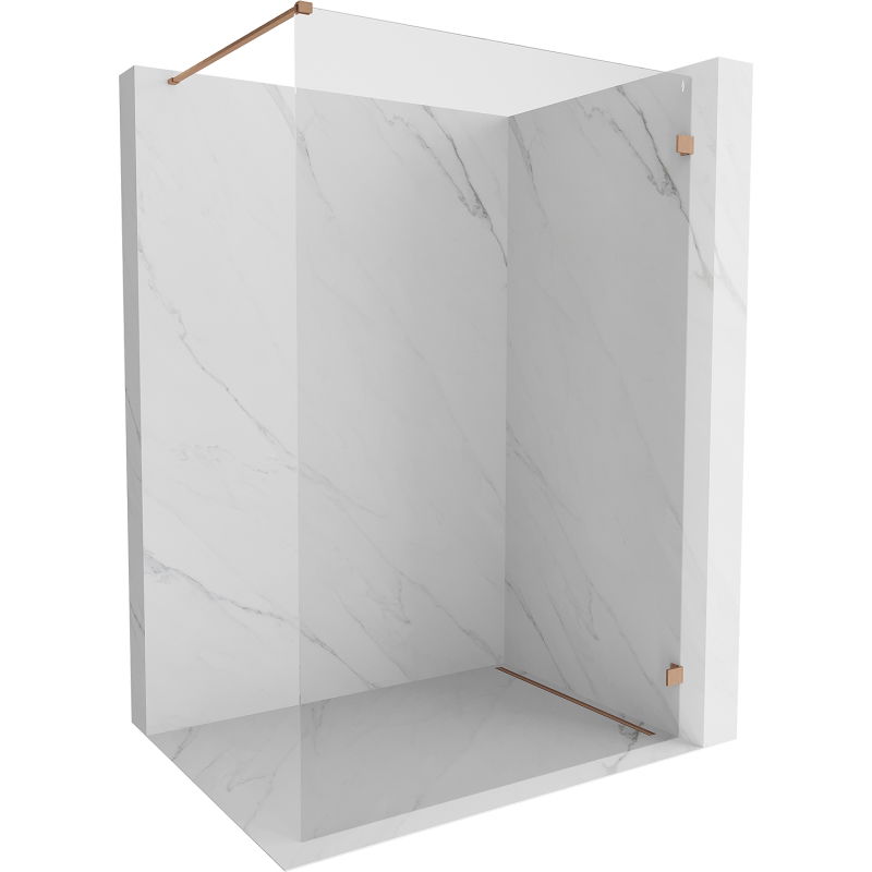 Mexen Lunar dušo siena Walk-in dešinė 140 x 200 cm, skaidri 8 mm, valyta varis - 830-140-000-65-00-P