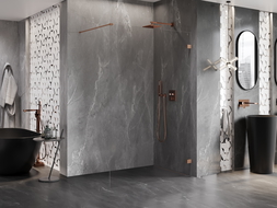 Mexen Lunar dušo siena Walk-in dešinė 140 x 200 cm, skaidri 8 mm, valyta varis - 830-140-000-65-00-P