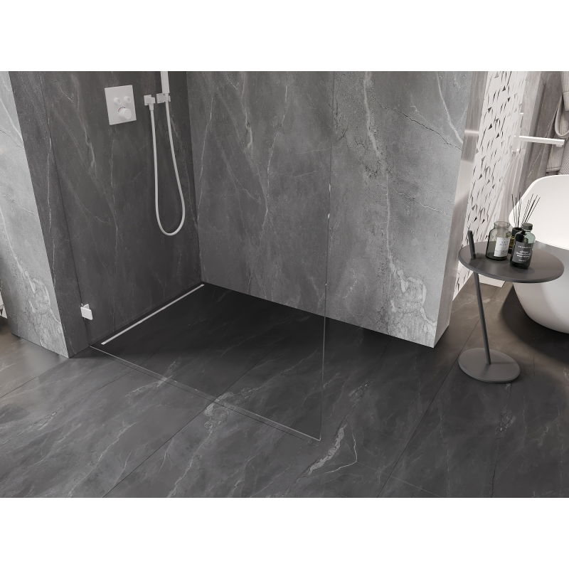 Mexen Lunar L dušo sienelė Walk-in kairė 120 x 200 cm, permatoma 8 mm, balta - 830L-120-000-20-00-L