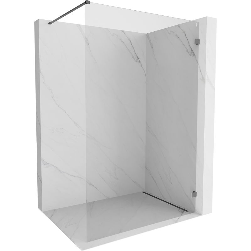 Mexen Lunar dušo sienelė Walk-in dešinė 150 x 200 cm, permatoma 8 mm, šlifuota tamsiai pilka - 830-150-000-66-00-P