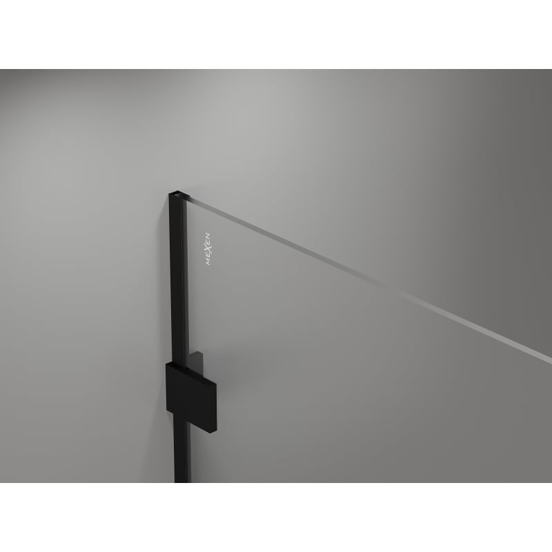 Mexen Lunar dušo sienelė Walk-in dešinė, 80 x 200 cm, skaidri 8 mm, juoda - 830-080-000-70-00-P