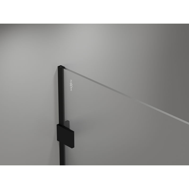 Mexen Lunar dušo siena Walk-in dešinė 150 x 200 cm, skaidri 8 mm, juoda - 830-150-000-70-00-P