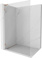 Mexen Lunar L dušo sienelė Walk-in kairė 80 x 200 cm, skaidrus 8 mm, šepečiu valyta varis - 830L-080-000-65-00-L