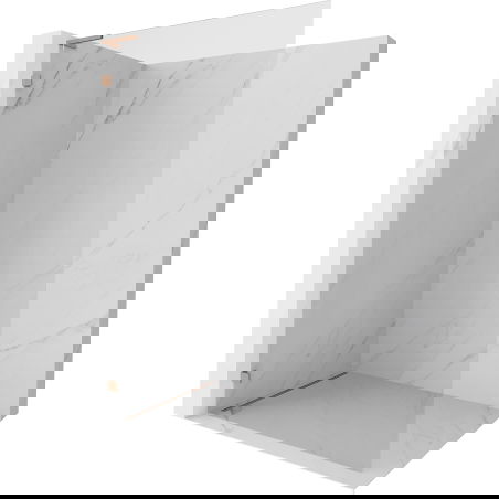 Mexen Lunar L dušo sienelė Walk-in kairė 90 x 200 cm, permatoma 8 mm, šlifuotas varis - 830L-090-000-65-00-L