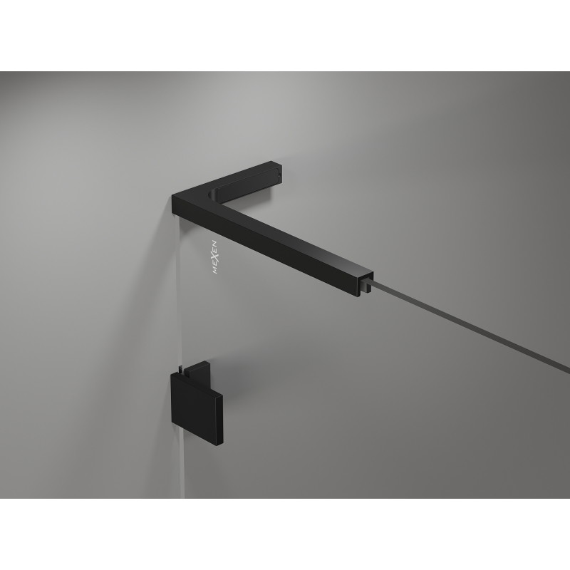 Mexen Lunar L Dušo sienelė Walk-in kairė 80 x 200 cm, permatoma 8 mm, juoda - 830L-080-000-70-00-L
