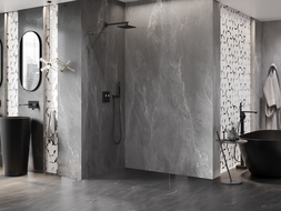 Mexen Lunar L dušo sienelė Walk-in kairė 100 x 200 cm, skaidri 8 mm, ginklo metalo spalva - 830L-100-000-95-00-L