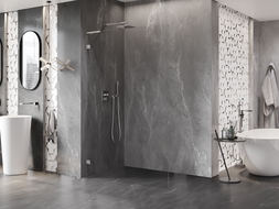 Mexen Lunar L dušo sienelė Walk-in kairė 60 x 200 cm, permatoma 8 mm, šlifuota nikeliu - 830L-060-000-97-00-L