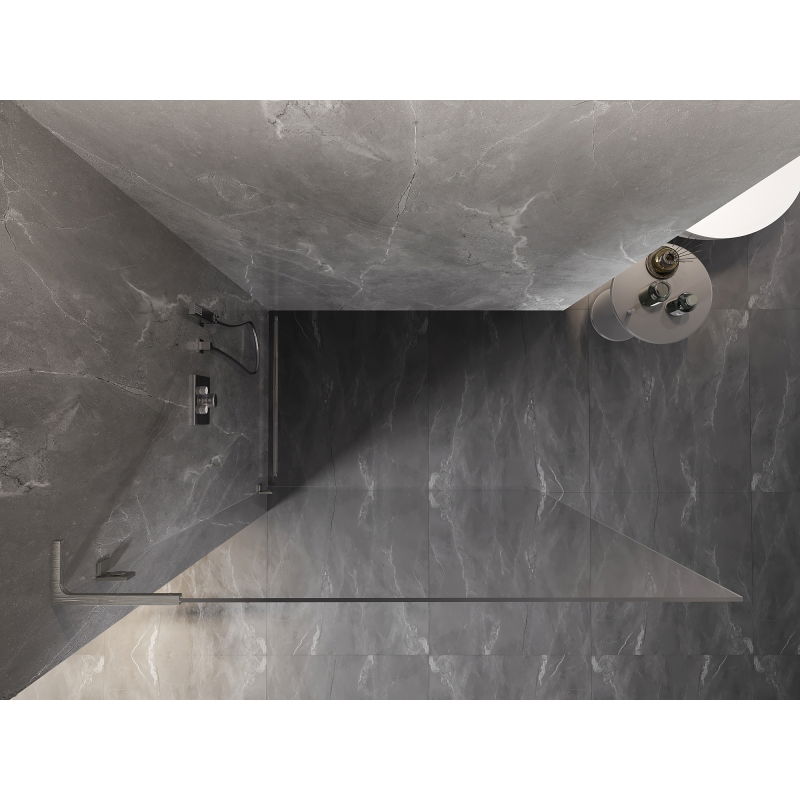 Mexen Lunar L dušo sienelė Walk-in kairė 60 x 200 cm, permatoma 8 mm, šlifuotas nikelis - 830L-060-000-97-00-L