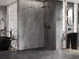 Mexen Lunar dušo sienelė Walk-in dešinė 140 x 200 cm, permatoma 8 mm, ginklo metalas - 830-140-000-95-00-P