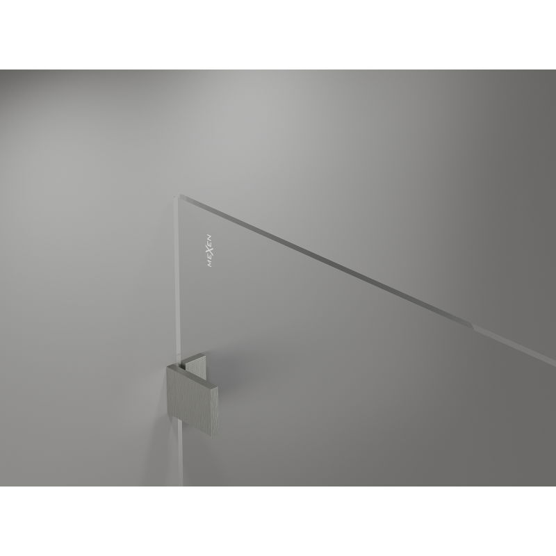 Mexen Lunar dušo sienelė Walk-in dešinė 90 x 200 cm, permatoma 8 mm, šlifuotas nikelis - 830-090-000-97-00-P