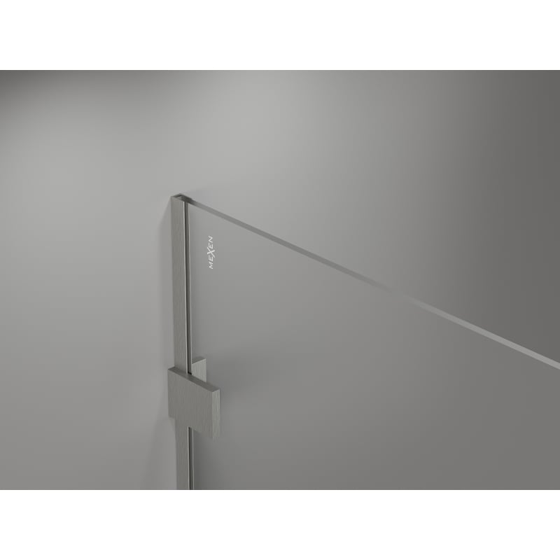 Mexen Lunar dušo sienelė Walk-in dešinė 140 x 200 cm, permatoma 8 mm, šlifuotas nikelis - 830-140-000-97-00-P