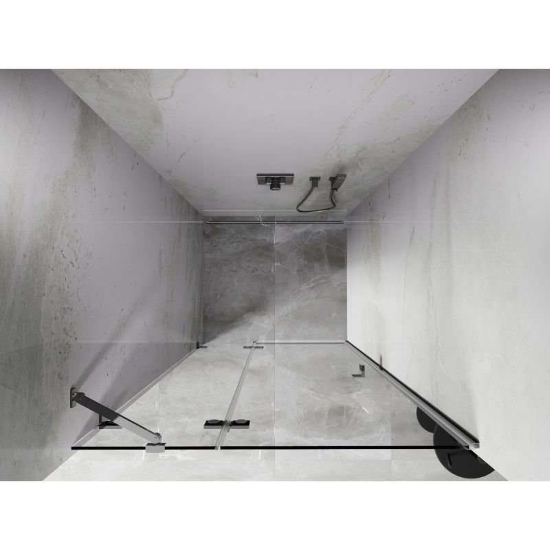 Mexen Lunar dušo durys atveriamos kairės pusės 125 cm, permatomos, chromas - 834-125-000-01-00-L