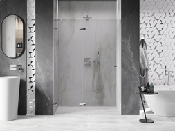 Mexen Lunar atveriamos dušo durys kairės 140 cm, skaidrios, chromas - 834-140-000-01-00-L