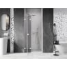Mexen Lunar kairiosios pusės atveriamos dušo durys 70 cm, skaidrios, baltos - 834-070-000-20-00-L