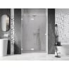 Mexen Lunar dušo durys verčiamos kairės 130 cm, permatomos, baltos - 834-130-000-20-00-L