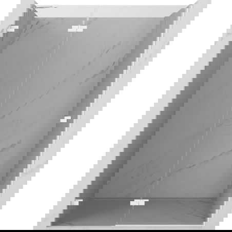 Mexen Lunar dušo durys, atidaromos į kairę 140 cm, permatomos, baltos - 834-140-000-20-00-L