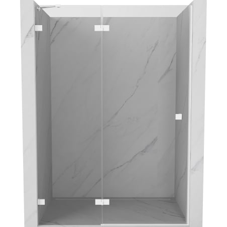 Mexen Lunar dušo durys atveriamos kairės 140 cm, permatomos, baltos - 834-140-000-20-00-L