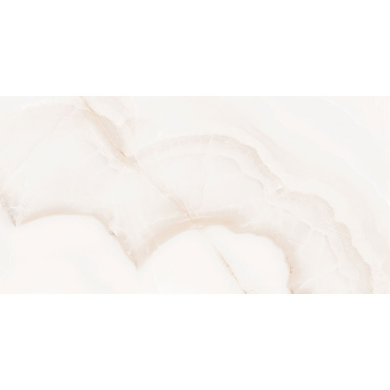 Mexen Onyx balta glazūruota, rektifikuota G1 gres plytelė, grindų ir sienų 120 x 60 cm, blizgi - TL106-120-060-01