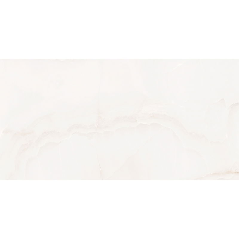 Mexen Onyx balta glazūruota, rektifikuota G1 gres plytelė, grindų ir sienų 120 x 60 cm, blizgi - TL106-120-060-01