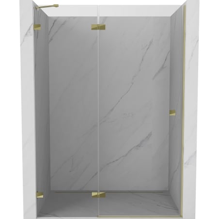 Mexen Lunar atveriamos dušo durys kairės 140 cm, skaidrios, auksinės - 834-140-000-50-00-L