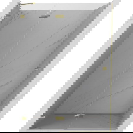 Mexen Lunar dušo durys, atveriamos kairėje, 140 cm, permatomos, auksinės - 834-140-000-50-00-L