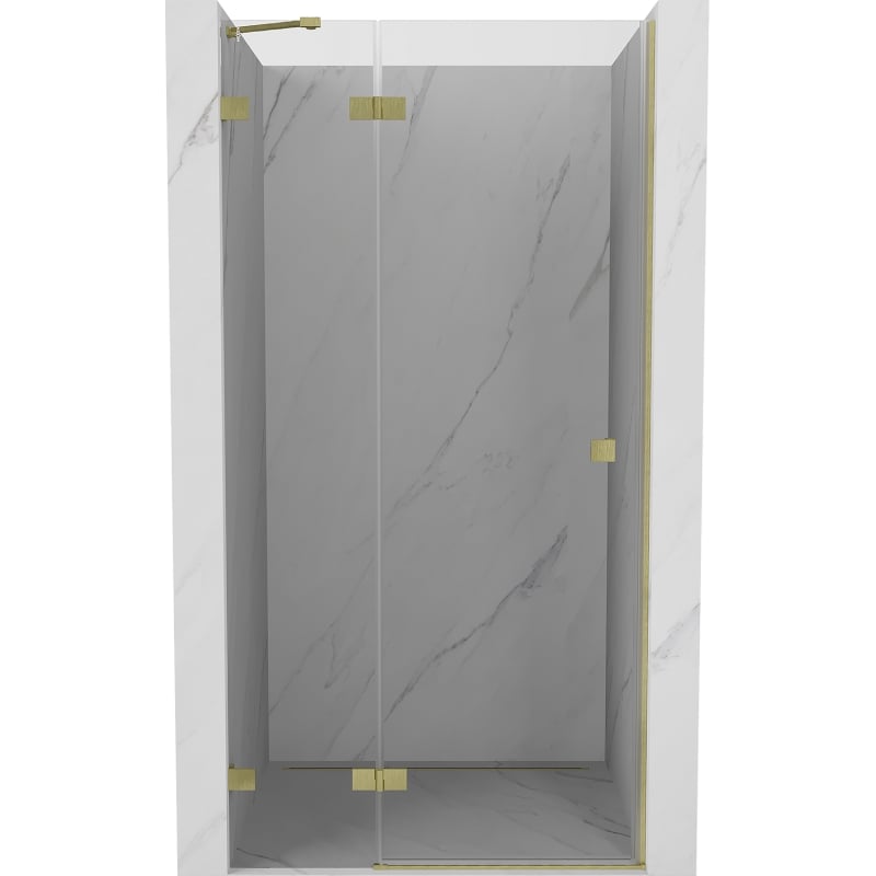 Mexen Lunar dušo durys atidaromos kairės 90 cm, skaidrios, auksinės šlifuotos - 834-090-000-55-00-L