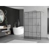 Mexen Kioto laisvai stovinti dušo pertvara 140 x 200 cm, juodas tinklelis 8 mm, chromas - 800-140-002-01-77
