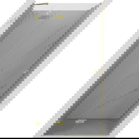 Mexen Lunar dušo durys, varstomos, kairios 95 cm, skaidrios, auksinė šlifuota - 834-095-000-55-00-L