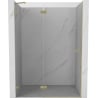 Mexen Lunar kairios pusės dušo durys 130 cm, permatomos, auksinės šlifuotos - 834-130-000-55-00-L
