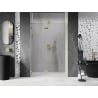 Mexen Lunar kairios pusės dušo durys 130 cm, permatomos, auksinės šlifuotos - 834-130-000-55-00-L